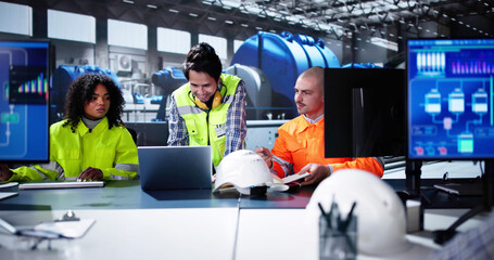 Aufkleber - Oil And Gas Automation. Diverse Workers
