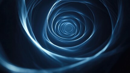 Fototapete - Abstract blue glowing spiral pattern.