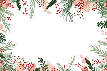 Wall Mural - PNG Christmas tree branches backgrounds christmas pattern.