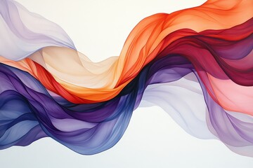 Abstract flowing fabric in vibrant colors creating a wave like motion.