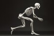 © Larisa - Human skeleton in a running pose isolated on dark background.