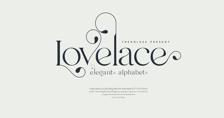 Aufkleber - lovelace: a refined, classic serif typeface with a modern touch. elegant alphabet with ligatures and