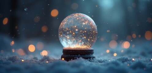 Wall Mural - A snow globe sitting on top of a snow covered ground