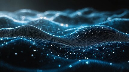 Poster - A blue wave with a lot of sparkles