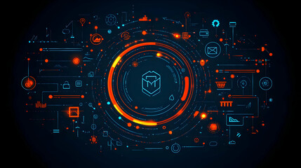 Abstract Background - Technology Data Stream Illustration