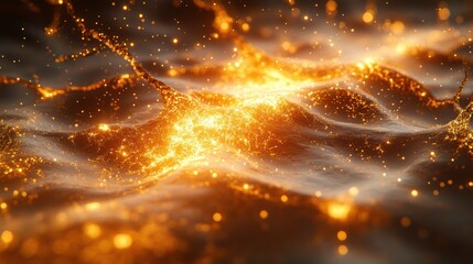 Wall Mural - Background with space, a cosmic explosion of light, stars, and nebulae. Generative AI