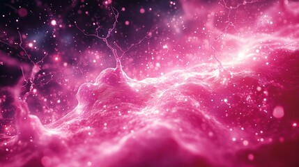 Wall Mural - Starry Night Cosmos: A Deep Space Nebula Illuminated by Distant Stars. Generative AI