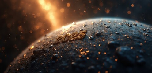 Wall Mural - a close up of a planet with the sun in the background