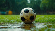 © Siasart Stock - Rainy Day Soccer Ball Photo