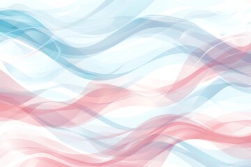 Poster - Abstract background with soft blue and pink wavy lines on a white background.