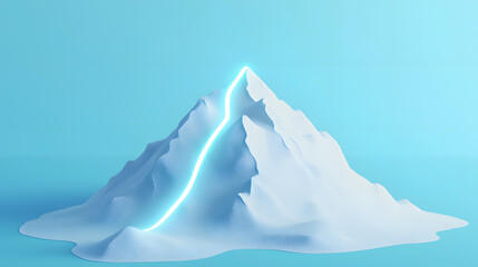 Wall Mural - Stylized mountain peak with glowing line