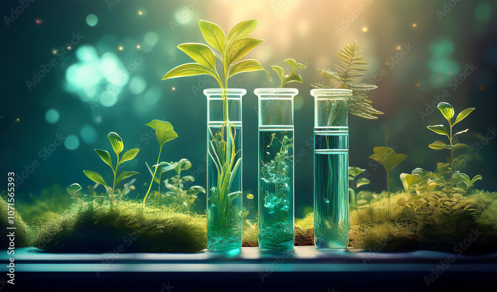 Sapling In Lab laboratory test tube biology science genetically modified plants ...
