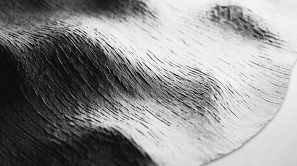 Aufkleber - A black and white photo of a wave with a white background
