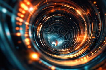 Poster - Futuristic Spiral Design with Dynamic Lights