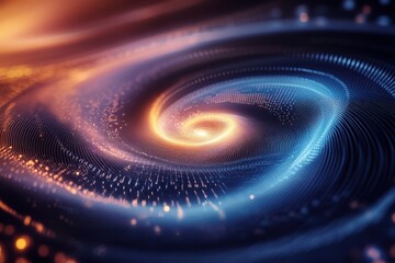 Poster - Abstract Spiral Pattern in Blue and Orange Tones