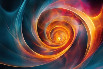 Poster - Abstract Spiral Pattern with Flowing Colors