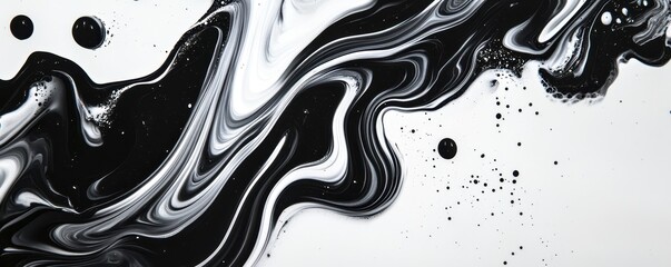 Poster - High Contrast Marbled Design in Black and White