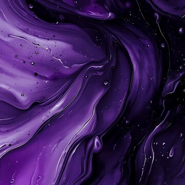 Vibrant liquid purple art painting with color splash effects, unique abstract background