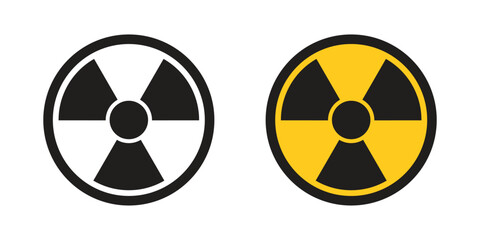 radioactive material warning icon in flat style. radiation danger vector illustration on isolated ba