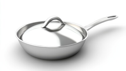 A frying pan with lid on a clean white background 