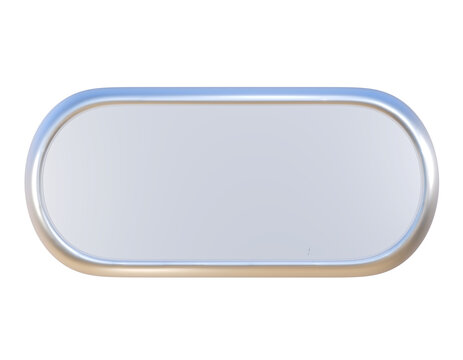 Blank silver button 3d on png transparent background.