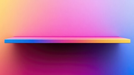 Fototapete - A vibrant, colorful shelf against a gradient backdrop.