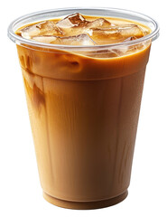 Wall Mural - PNG An isolated plastic cup of an ice coffee with milk drink photography beverage.