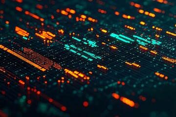 Poster - Abstract digital data visualization with vibrant colors and intricate patterns representing technology and innovation.