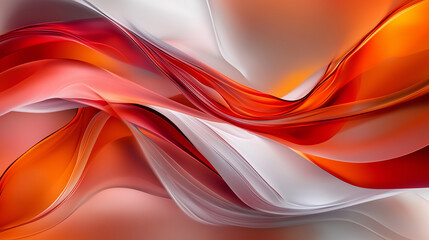 Aufkleber - abstract background featuring flowing layered shapes in red, orange, and white, creating dynamic and vibrant visual experience