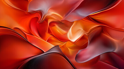Fototapete - abstract background featuring flowing layered shapes in vibrant red, orange, and subtle gray tones, creating dynamic and energetic visual experience