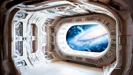 Wall Mural - Futuristic spaceship interior
