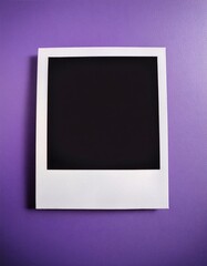 Poster - A single instant photo frame on pure empty purple background, mockup