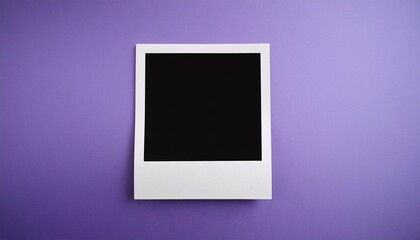 Poster - A single instant photo frame on pure empty purple background, mockup