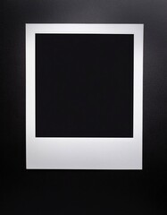 Poster - A single instant photo frame on pure empty black background, mockup