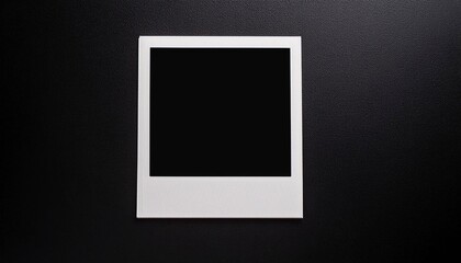 Poster - A single instant photo frame on pure empty black background, mockup