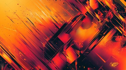 Wall Mural - Stylized geometric patterns in hues of orange and red, forming an abstract business background vector illustration that evokes a feeling of energy and dynamism