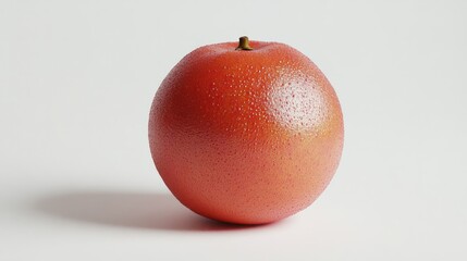 Wall Mural - Juicy red grapefruit with smooth skin, isolated on white, ideal for breakfast themes