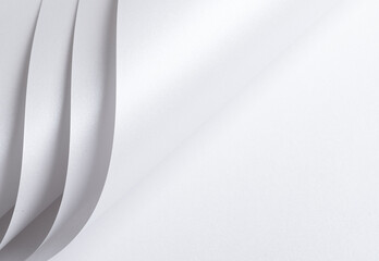 Aufkleber - Glossy designer paper background with a pearl white gradient, featuring a chic, wavy pattern with layered, fluid curves. This minimalist, premium surface combines a soft glow and
