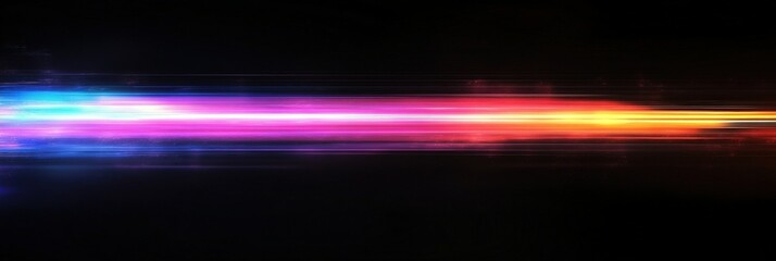 Poster - Colorful Light Trails Abstract Art with Vibrant Stripes and Smooth Transitioning Colors on a Dark Background for Creative Designs and Backgrounds