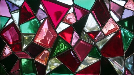 Poster - Stained Glass Geometric Patterns in Rich Jewel Tones