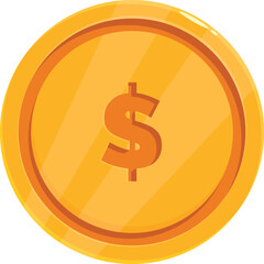 Poster - Golden coin with dollar symbol embossed, representing savings, investment, and financial success