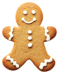 Wall Mural - PNG Gingerbread man cookie icing white.