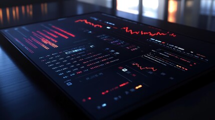 Poster - A modern stock index table designed for financial analysts, displaying information such as the current value of major indices,