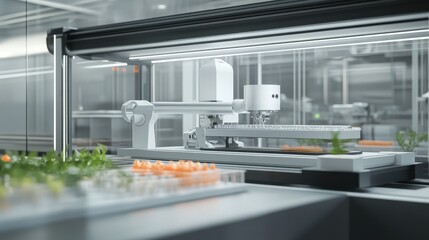 Poster - A near-future factory that operates entirely with automation and 3D printing, producing custom-made products on demand.
