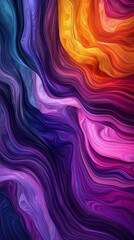 Aufkleber - A colorful abstract painting with a purple and orange swirl