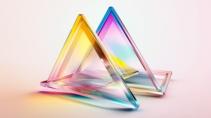 Aufkleber - Layered Transparent Triangles with Soft Gradients