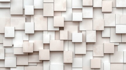 Poster - Layered Squares with Subtle Textures and Soft Colors