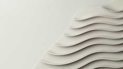 Wall Mural - Abstract White Wave Pattern 3D Render   Modern Architecture Background