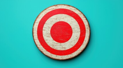 Poster - Red and White Target on Turquoise Background   Aim  Success  Goal  Achievement