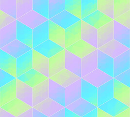 Poster - Abstract cubes pattern vector blurred background